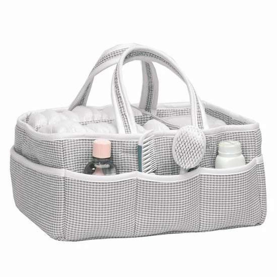 Baby Gear * | Trend Lab Gray Gingham Storage Caddy