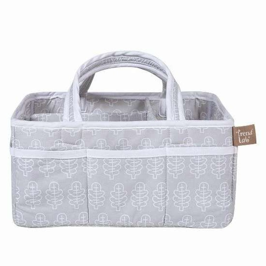 Baby Gear * | Trend Lab Gray Leaf Storage Caddy