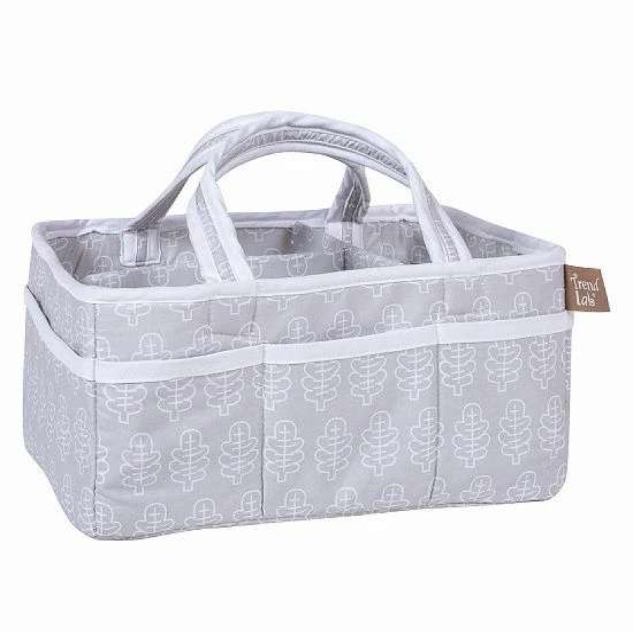 Baby Gear * | Trend Lab Gray Leaf Storage Caddy