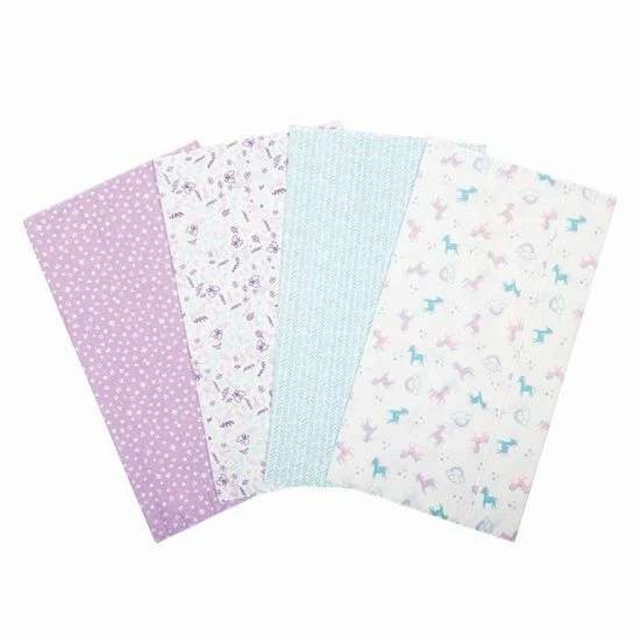 Baby Gear * | Trend Lab Unicorns & Flower 6-Piece Bib & Burp Cloth Set