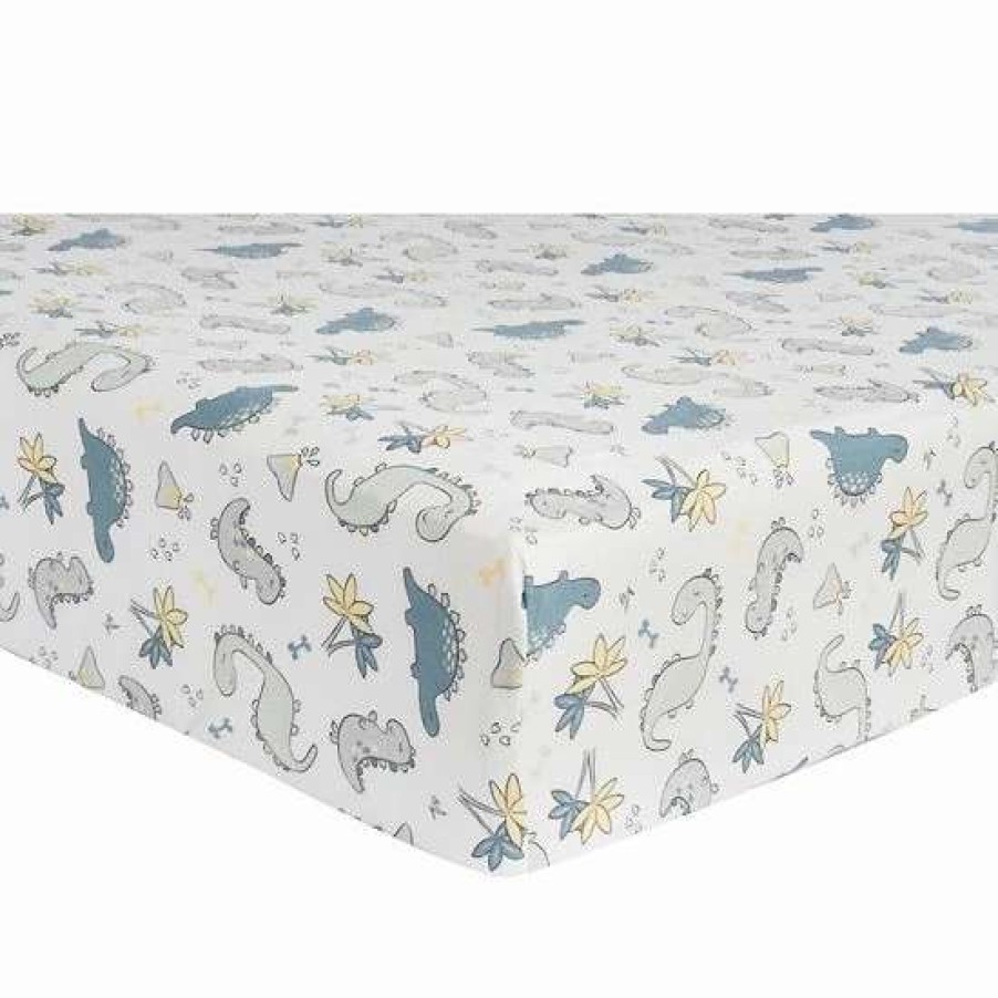 Baby Gear * | Trend Lab Little Dinos Flannel Fitted Crib Sheet