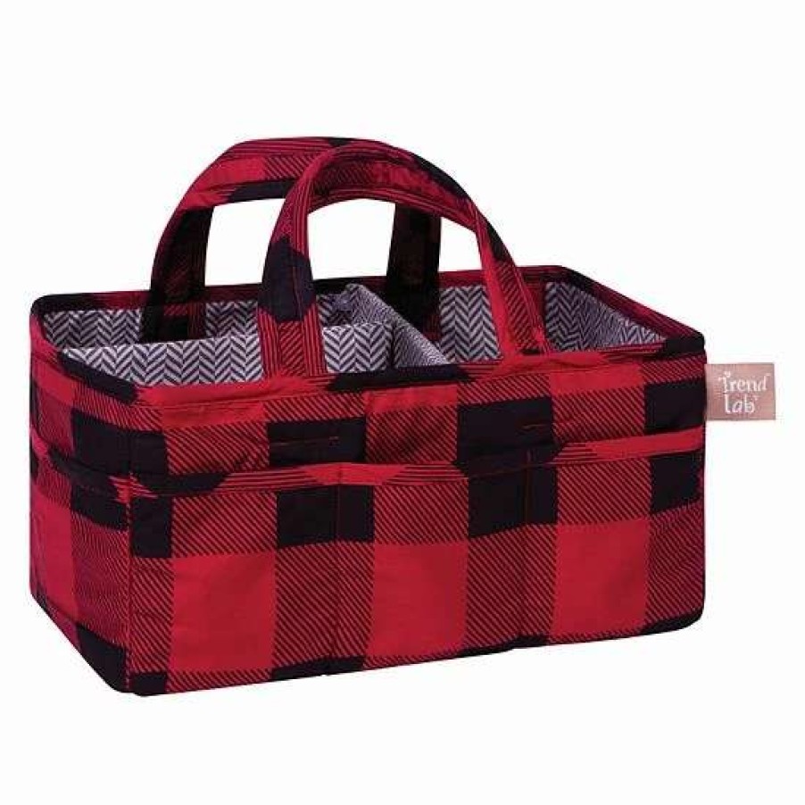 Baby Gear * | Trend Lab Red And Black Buffalo Check Storage Caddy