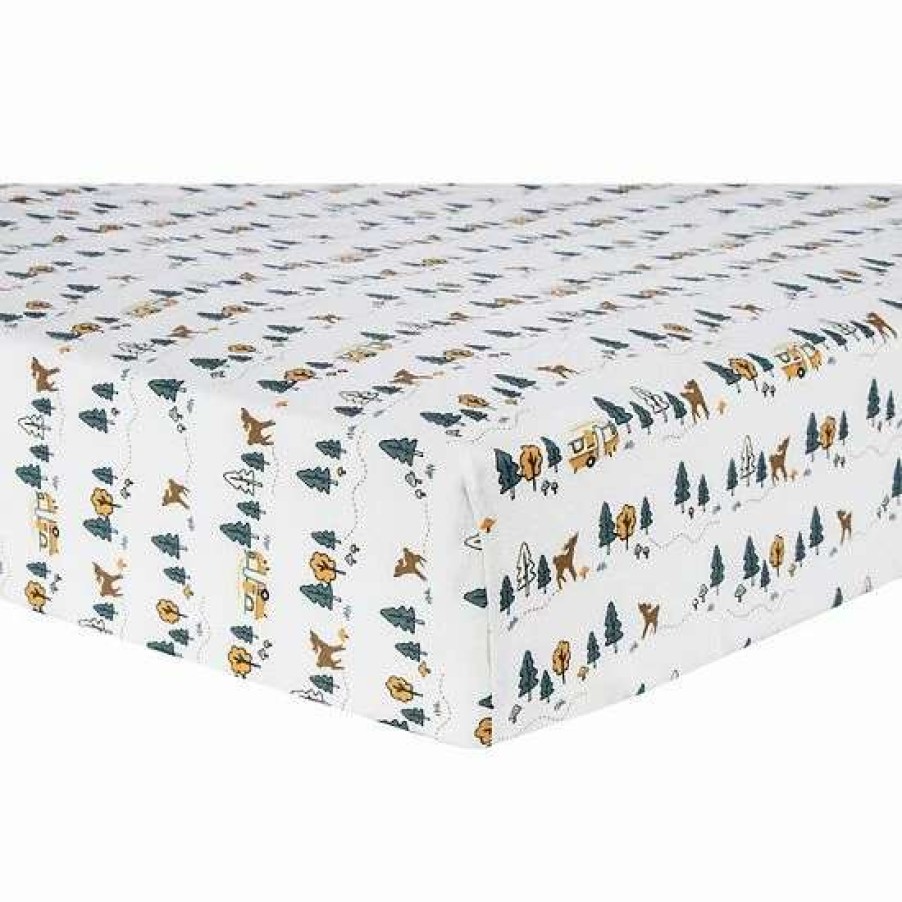 Baby Gear * | Trend Lab Forest Campers Flannel Fitted Crib Sheet