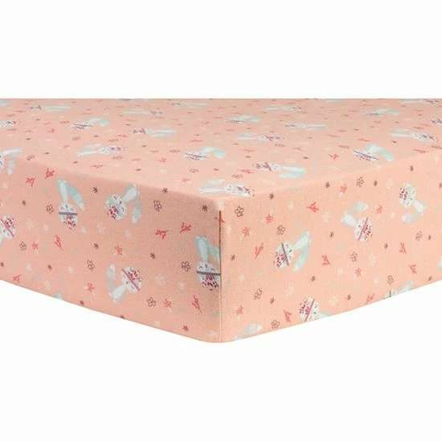 Baby Gear * | Trend Lab Fox & Flowers Deluxe Flannel Fitted Crib Sheet