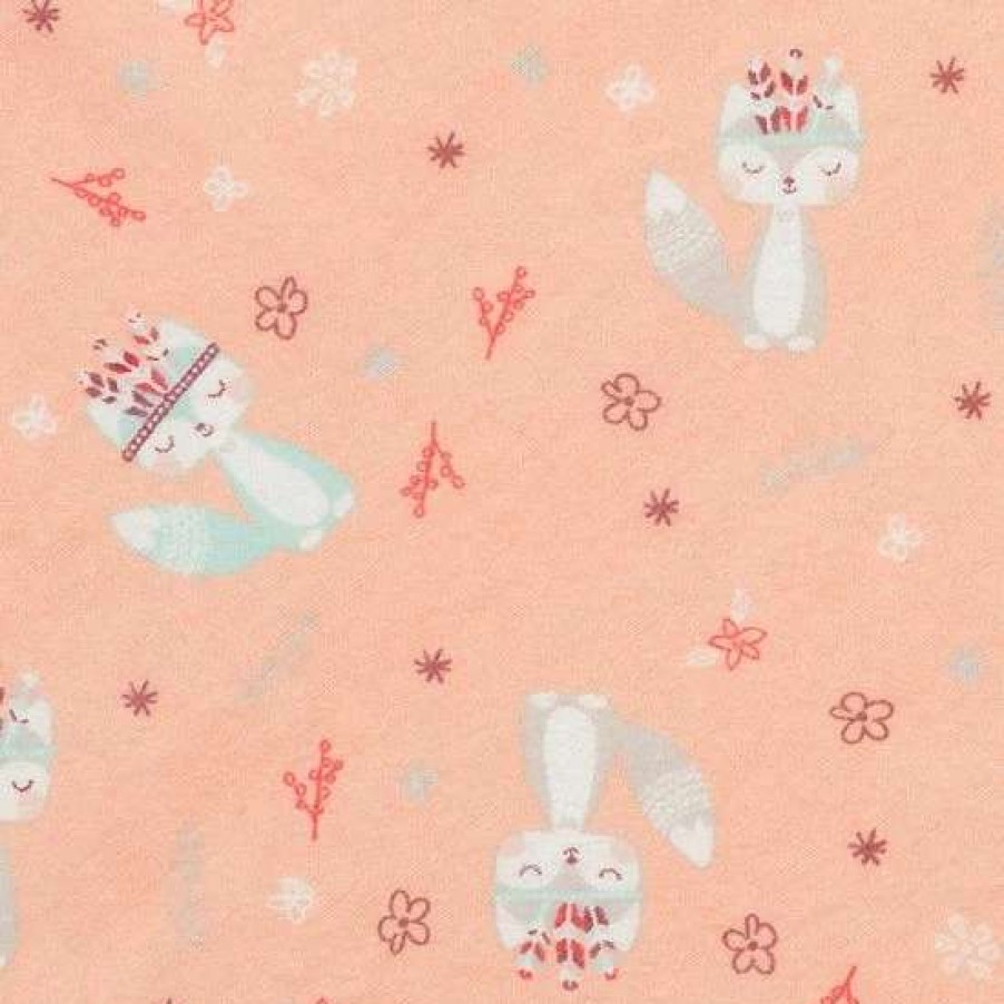 Baby Gear * | Trend Lab Fox & Flowers Deluxe Flannel Fitted Crib Sheet