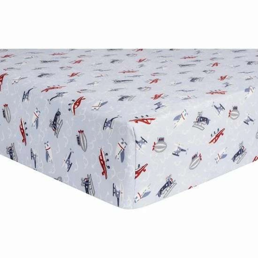 Baby Gear * | Trend Lab Adventure Awaits Sky Traveler Flannel Fitted Crib Sheet