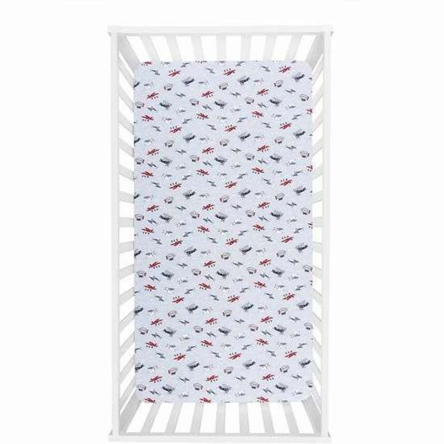 Baby Gear * | Trend Lab Adventure Awaits Sky Traveler Flannel Fitted Crib Sheet