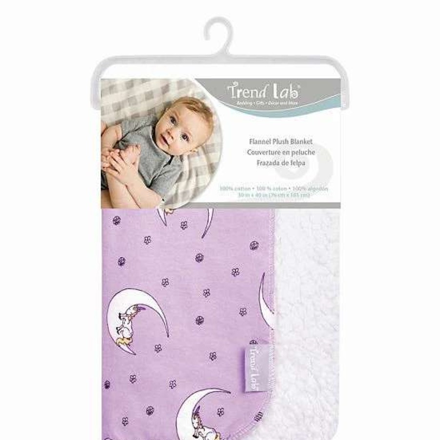 Baby Gear * | Trend Lab Unicorn Moon Flannel & Faux Shearling Baby Blanket