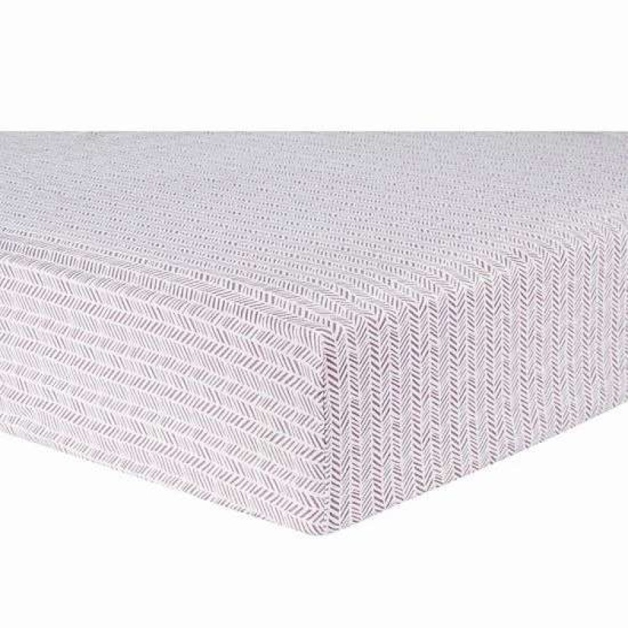 Baby Gear * | Trend Lab Lilac Herringbone Fitted Crib Sheet