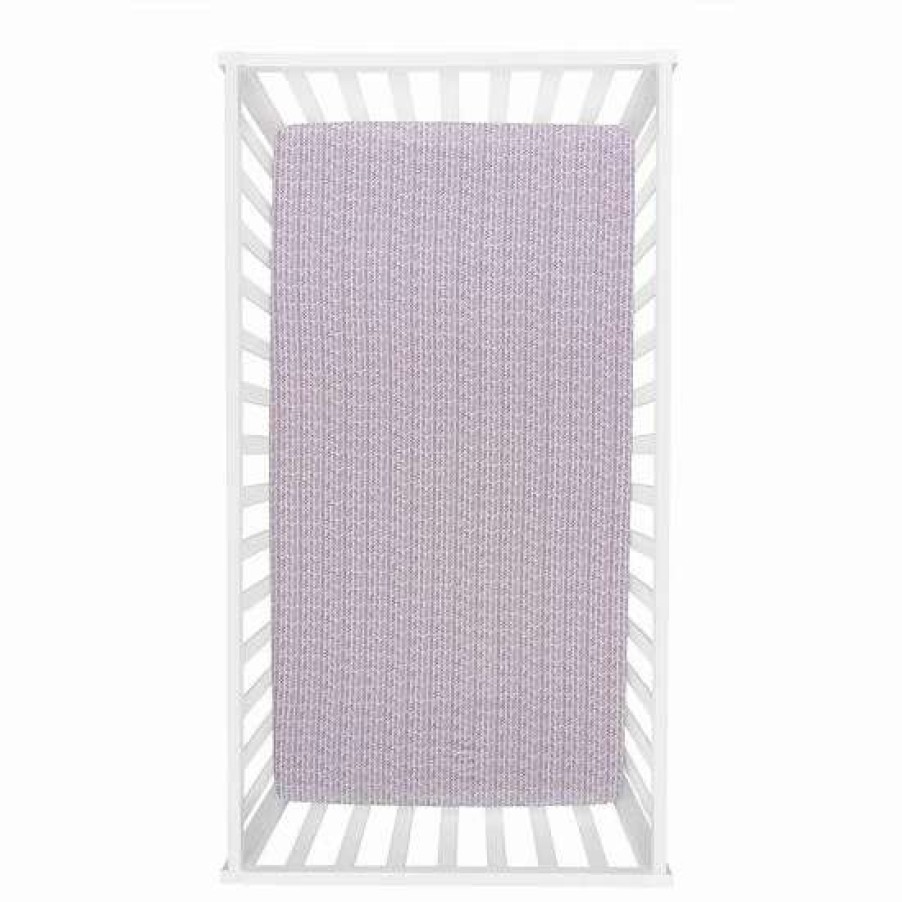 Baby Gear * | Trend Lab Lilac Herringbone Fitted Crib Sheet