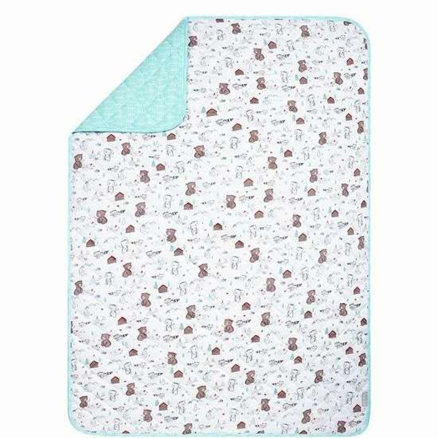 Baby Gear * | Trend Lab Fishing Bears Reversible Crib Quilt