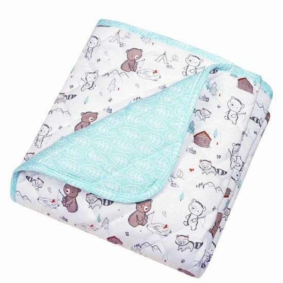 Baby Gear * | Trend Lab Fishing Bears Reversible Crib Quilt