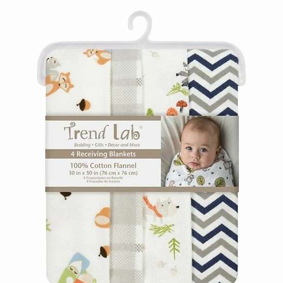 Baby Gear * | Trend Lab Woodsy Gnomes 4-Pack Flannel Blankets