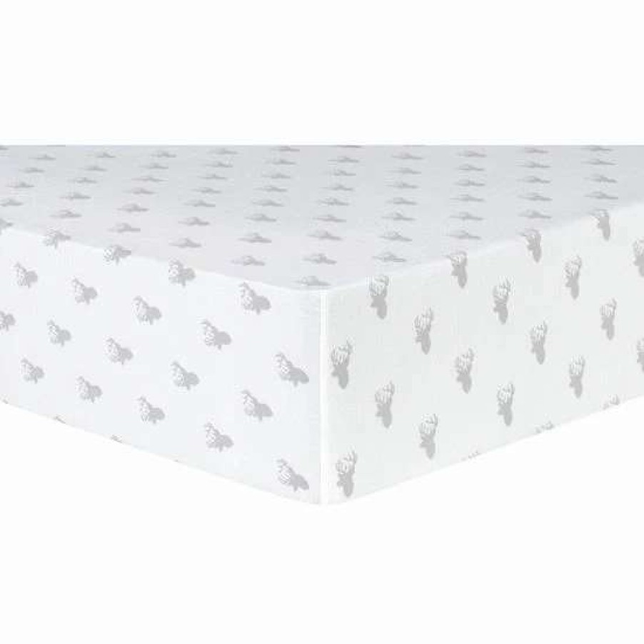 Baby Gear * | Trend Lab Stag Head Deluxe Flannel Fitted Crib Sheet