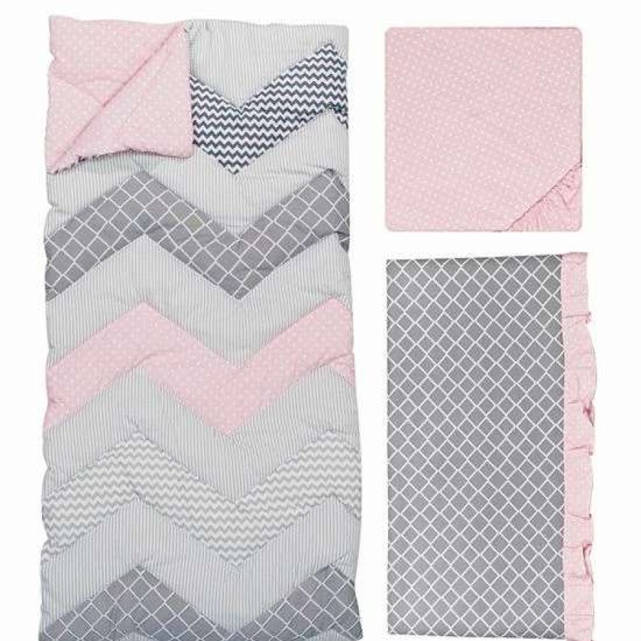 Baby Gear * | Trend Lab Cotton Candy 3-Pc. Chevron Crib Bedding Set