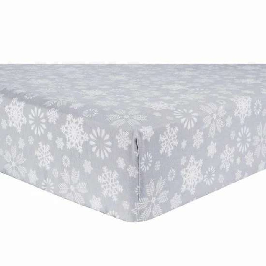 Baby Gear * | Trend Lab Snowflake Flurry Fitted Crib Sheet