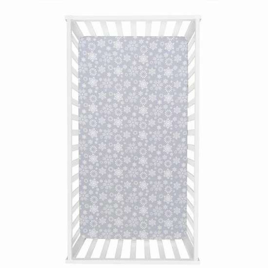 Baby Gear * | Trend Lab Snowflake Flurry Fitted Crib Sheet