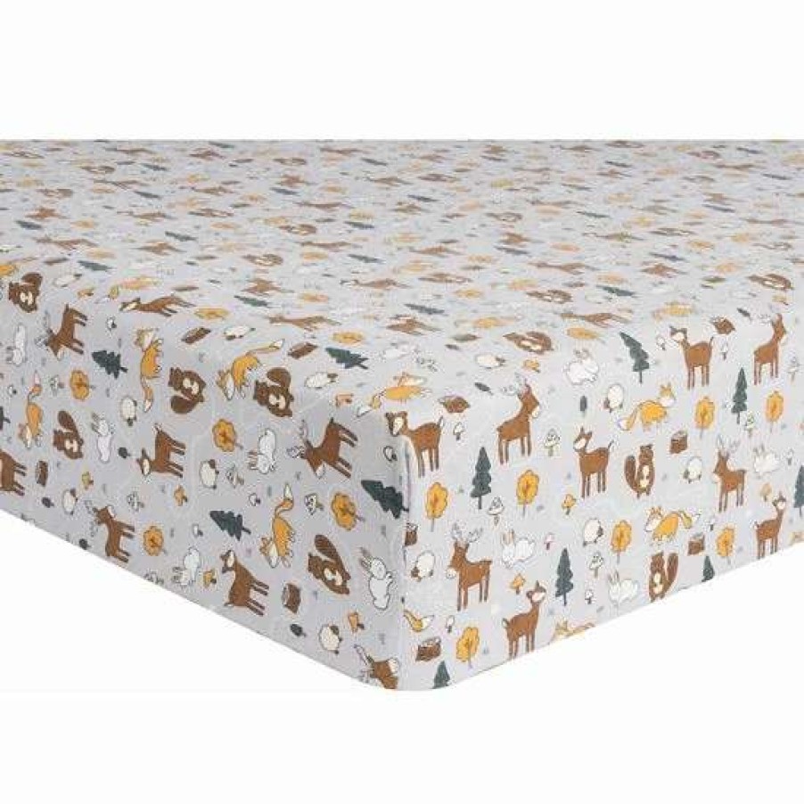 Baby Gear * | Trend Lab Woodland Trail Flannel Fitted Crib Sheet