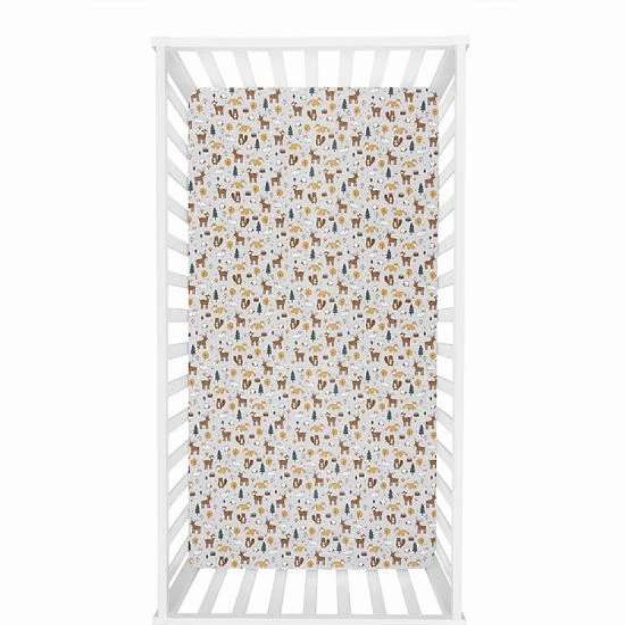 Baby Gear * | Trend Lab Woodland Trail Flannel Fitted Crib Sheet