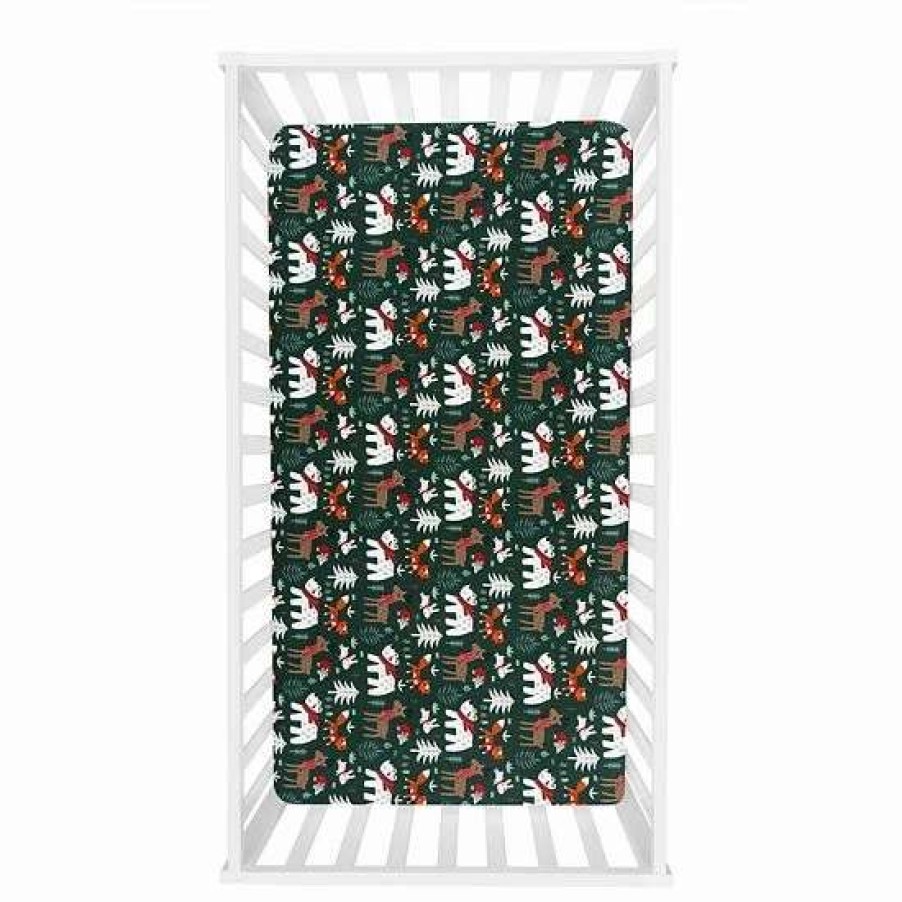 Baby Gear * | Trend Lab Festive Forest Flannel Fitted Crib Sheet