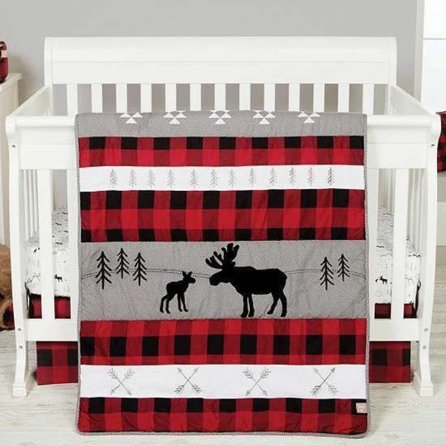 Baby Gear * | Trend Lab Lumberjack Moose 3 Piece Crib Bedding Set