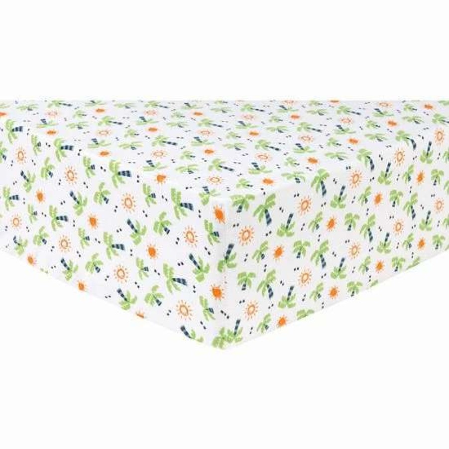 Baby Gear * | Trend Lab Dinosaur Palm Deluxe Flannel Fitted Crib Sheet