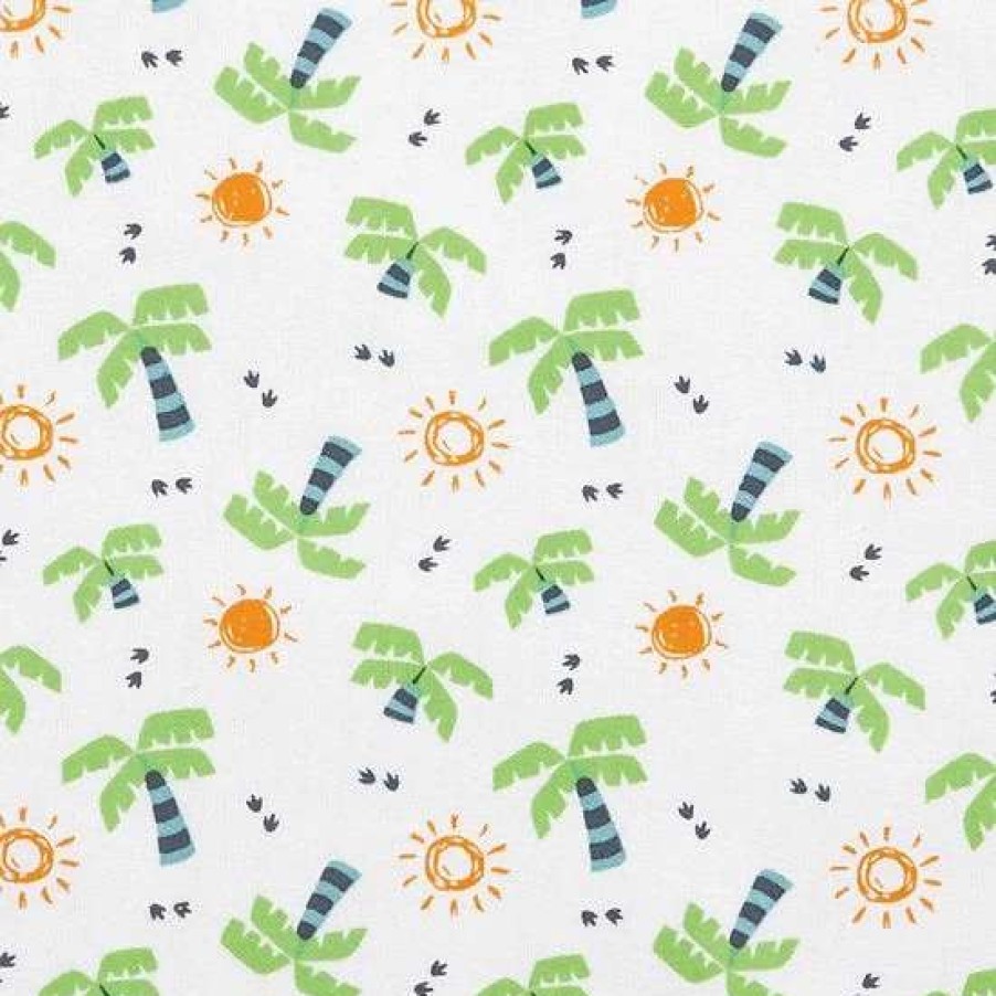 Baby Gear * | Trend Lab Dinosaur Palm Deluxe Flannel Fitted Crib Sheet