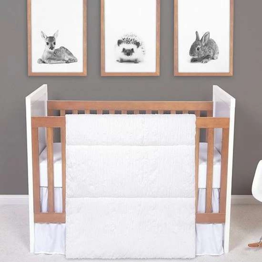 Baby Gear * | Trend Lab Simply White 3 Piece Crib Bedding Set