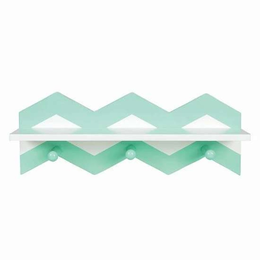 Home Decor * | Trend Lab Chevron Wall Shelf Mint