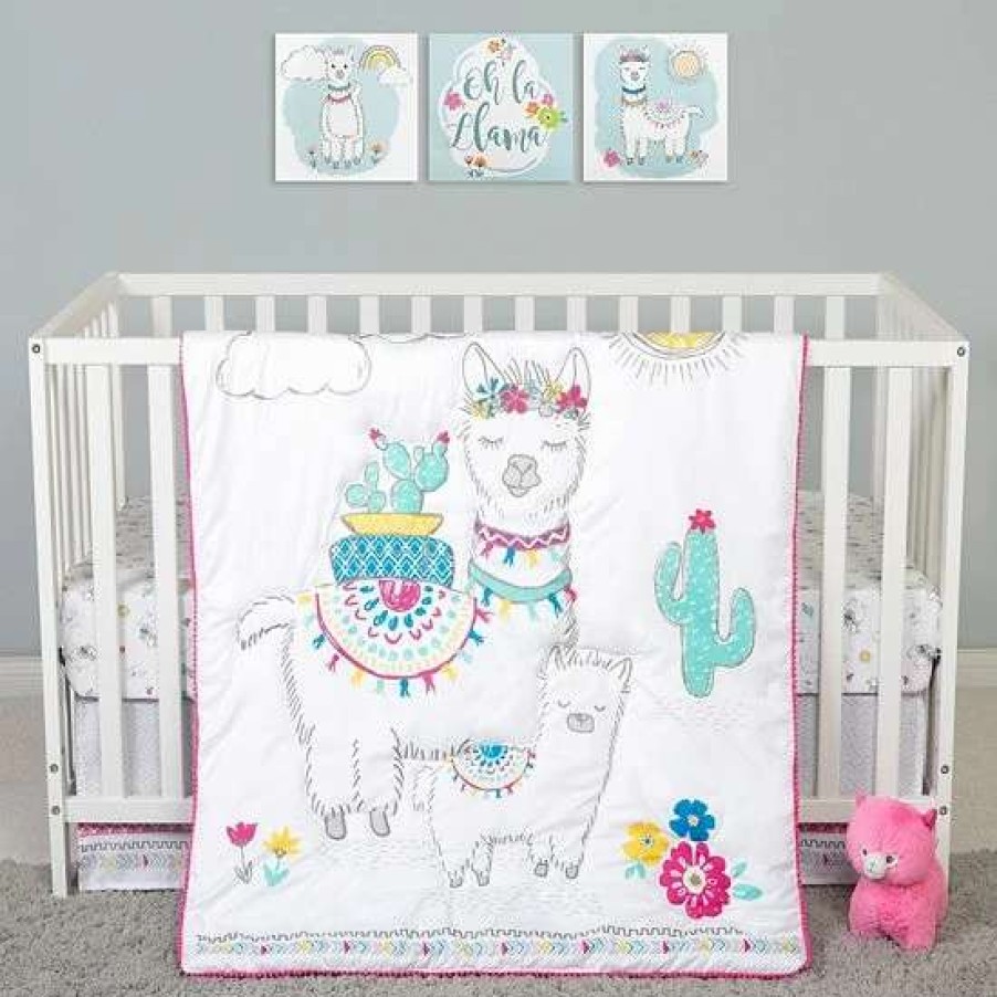 Baby Gear * | Trend Lab Sammy & Lou Llama Mama 4 Piece Crib Bedding Set