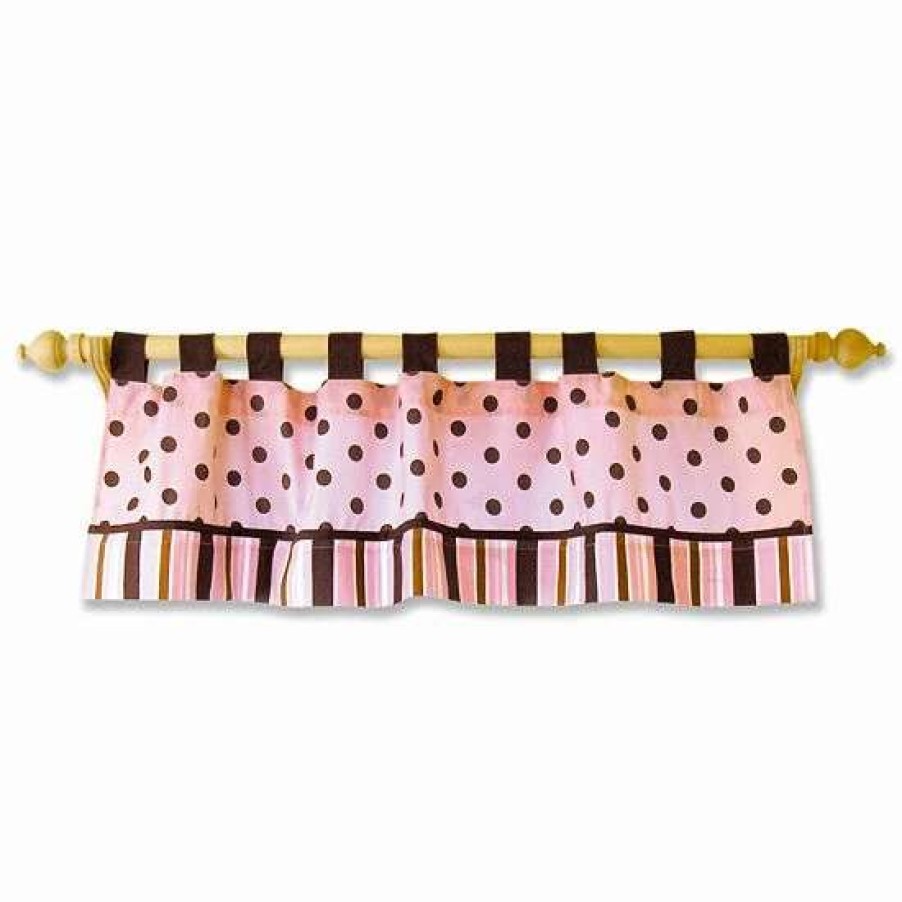 Girls * | Trend Lab Maya Polka-Dot Striped Window Valance