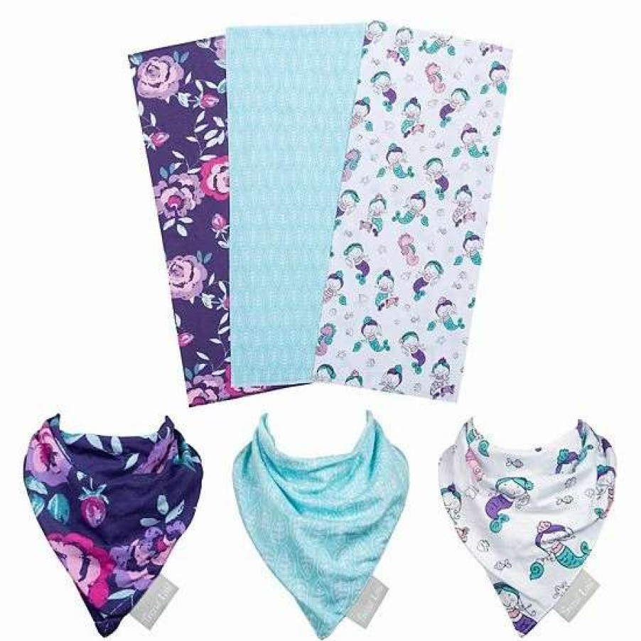 Baby Gear * | Trend Lab Mermaids 6-Piece Bib & Burp Cloth Set