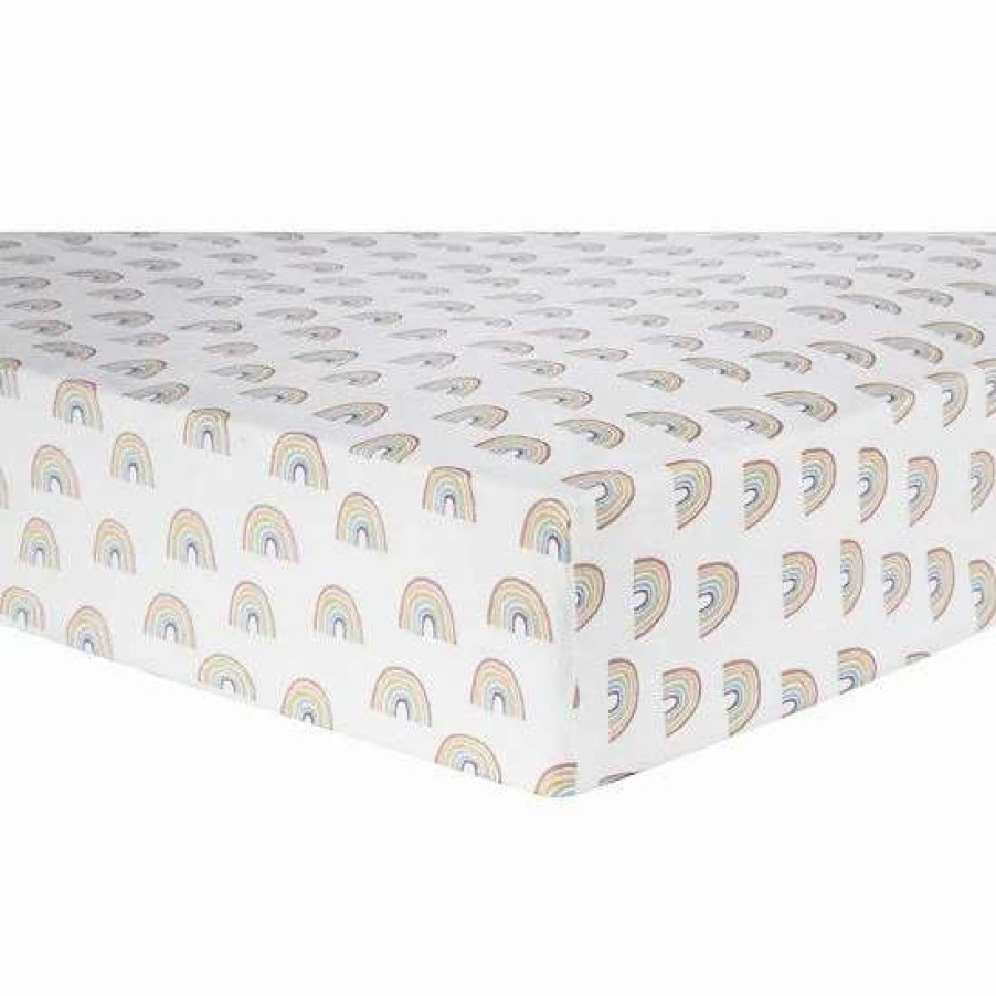 Baby Gear * | Trend Lab Pastel Rainbow Flannel Fitted Crib Sheet