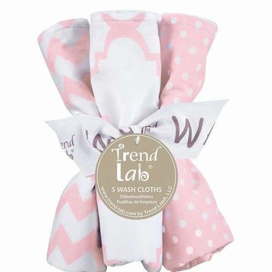 Baby Gear * | Trend Lab Pink Sky 5 Pack Wash Cloth Set