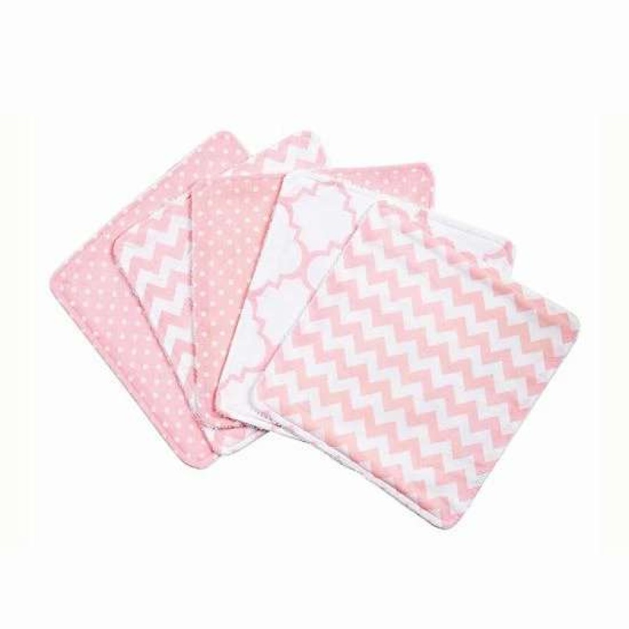 Baby Gear * | Trend Lab Pink Sky 5 Pack Wash Cloth Set