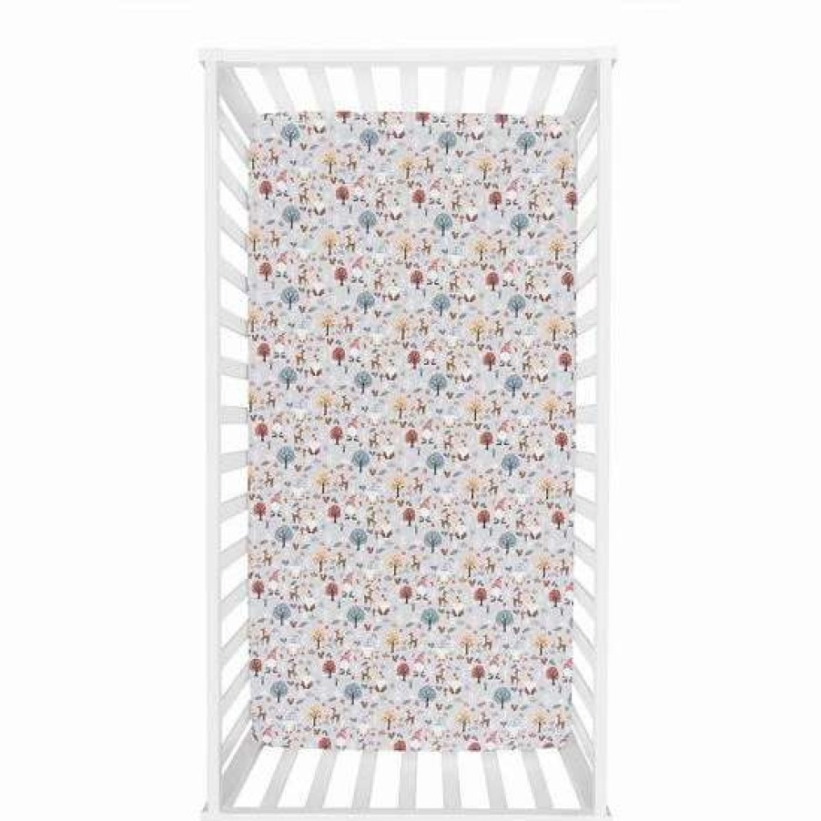 Baby Gear * | Trend Lab Woodland Gnomes Flannel Fitted Crib Sheet