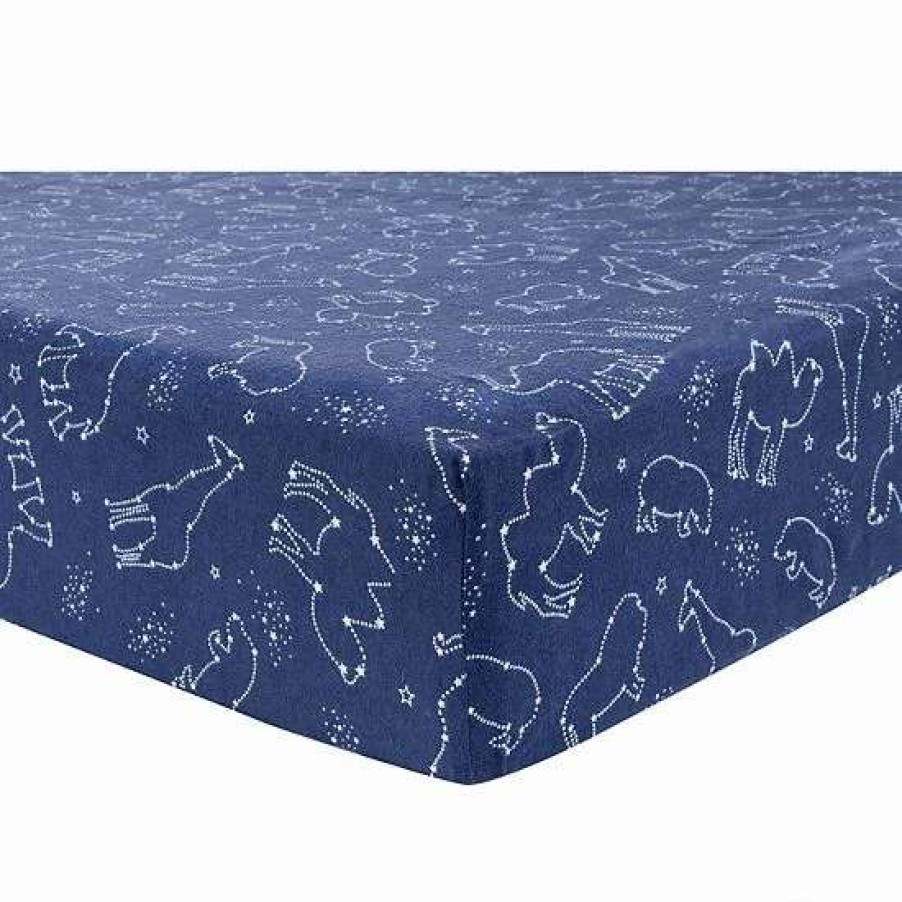 Baby Gear * | Trend Lab Starry Safari Flannel Fitted Crib Sheet