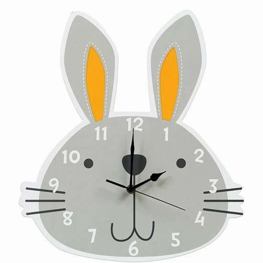 Home Decor * | Trend Lab Animal Face Wall Clock Bunny