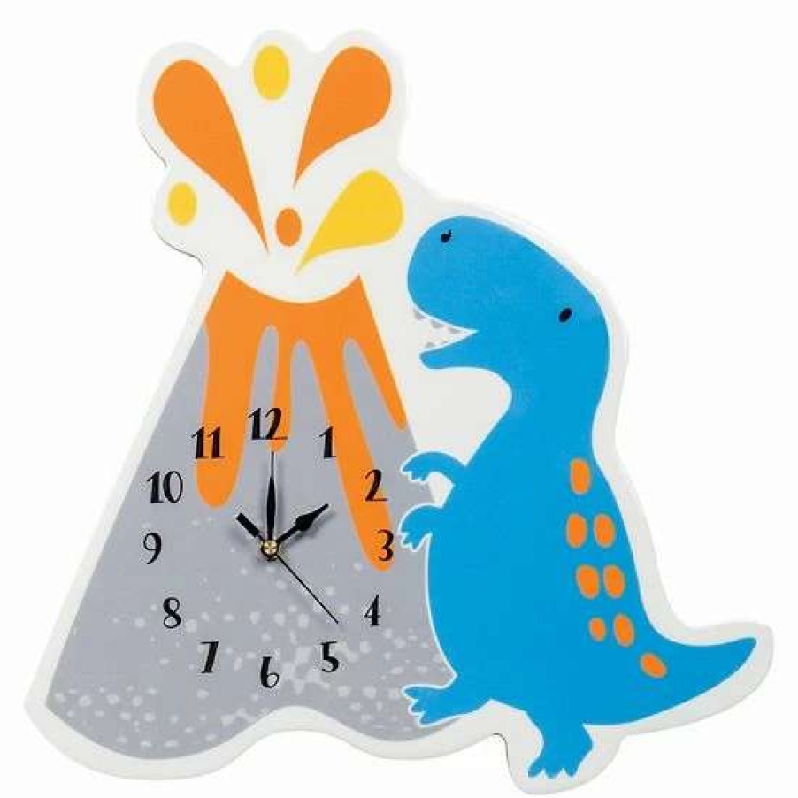 Home Decor * | Trend Lab Dinosaur Volcano Wall Clock