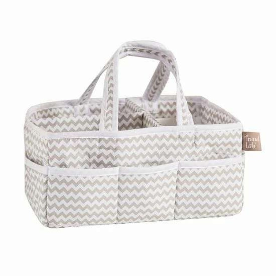 Baby Gear * | Trend Lab Printed Diaper Caddy Dove Gray