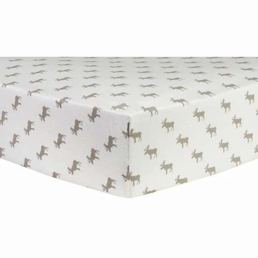 Baby Gear * | Trend Lab Moose Silhouettes Flannel Fitted Crib Sheet