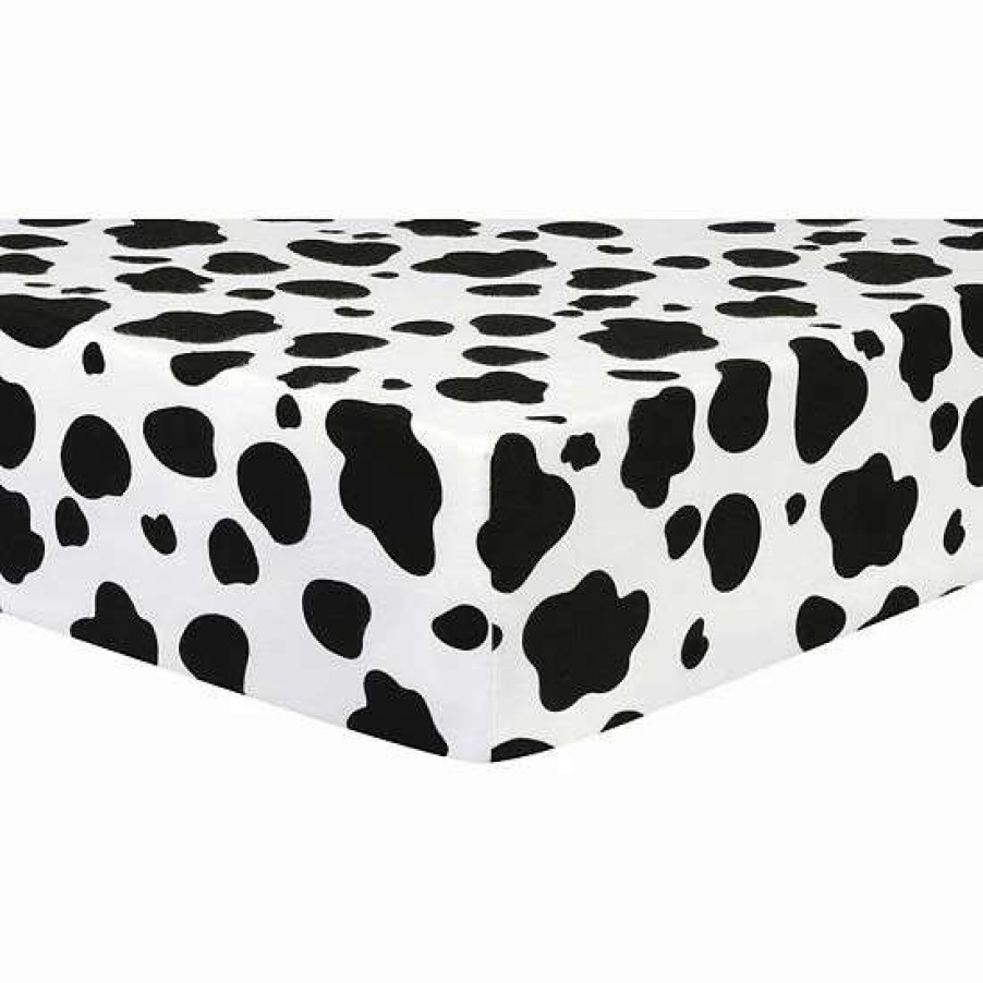 Baby Gear * | Trend Lab Cow Print Deluxe Flannel Fitted Crib Sheet