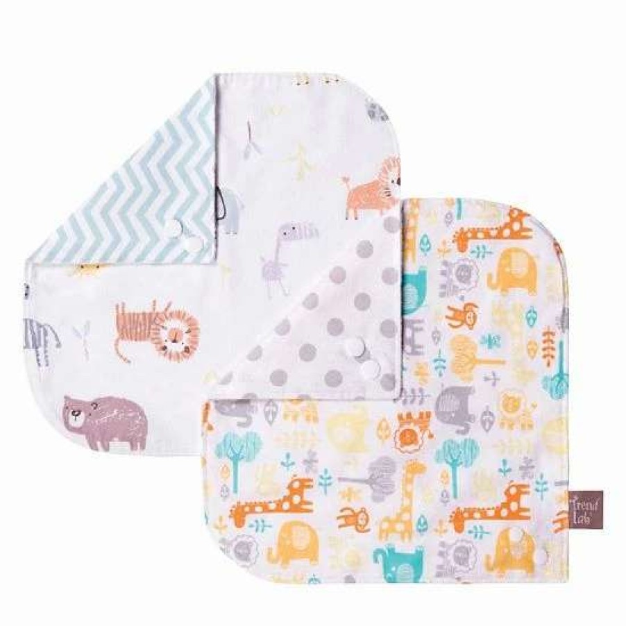 Baby Gear * | Trend Lab Mint Jungle 6-Piece Bib & Burp Cloth Set