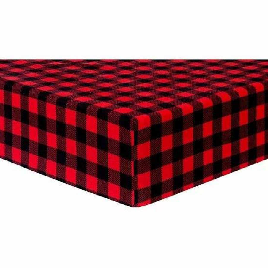 Baby Gear * | Trend Lab Buffalo Check Deluxe Flannel Fitted Crib Sheet