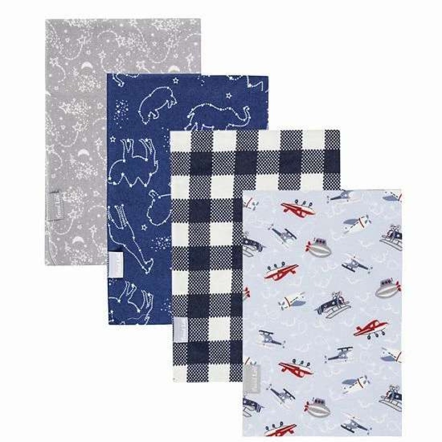 Baby Gear * | Trend Lab Sky Traveler 4-Pack Baby Flannel Blankets