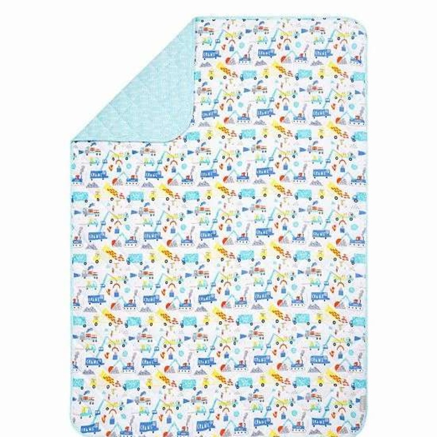 Baby Gear * | Trend Lab Construction Digger Reversible Crib Quilt