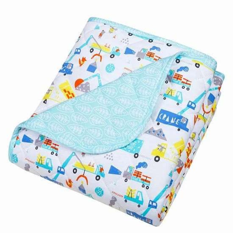 Baby Gear * | Trend Lab Construction Digger Reversible Crib Quilt