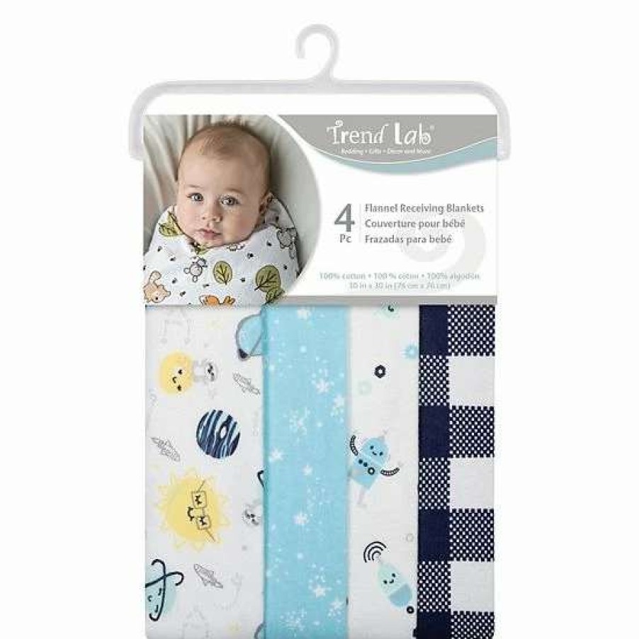 Baby Gear * | Trend Lab Out Of This World 4 Pack Flannel Blankets