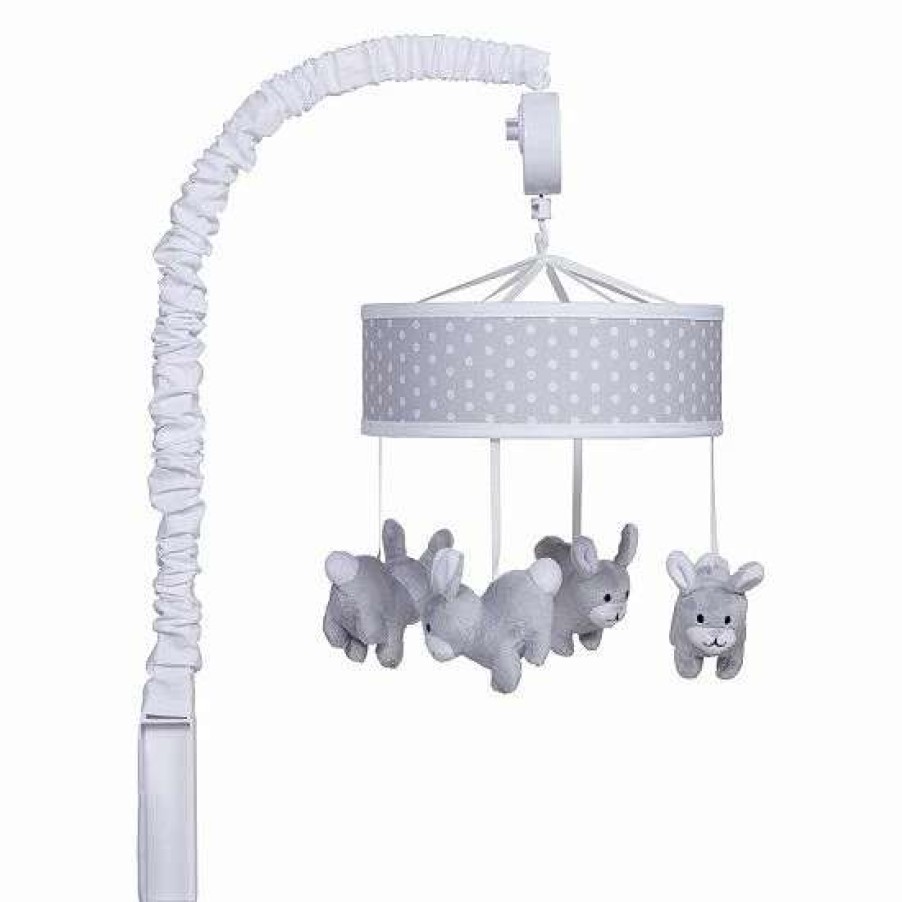 Baby Gear * | Trend Lab Gray Bunny Musical Mobile