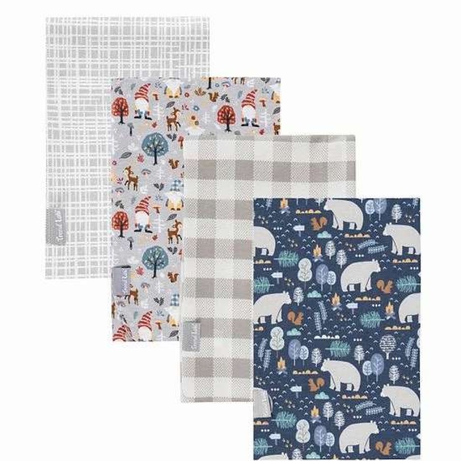 Baby Gear * | Trend Lab Woodland Wonder 4-Pack Baby Flannel Blankets